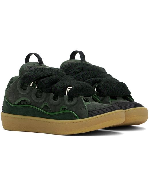 Lanvin Black Ssense Exclusive Green Curb Sneakers
