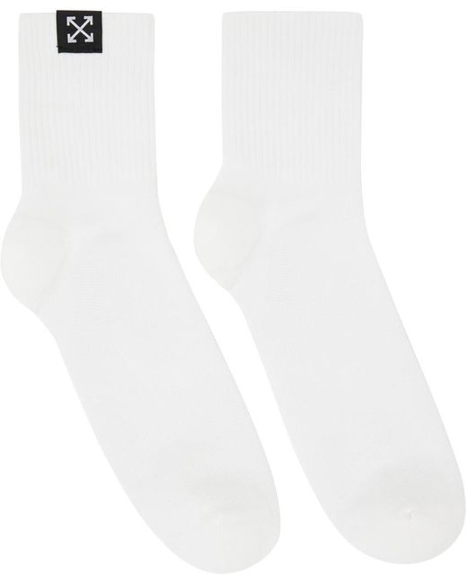 Off-White c/o Virgil Abloh Cotton Off- Off- Helvetica Logo Socks in ...