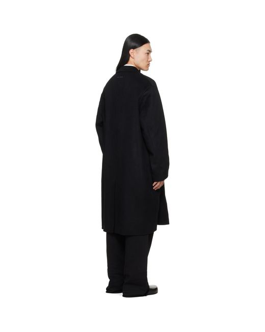 MM6 by Maison Margiela Black Double-Faced Wool Coat for men