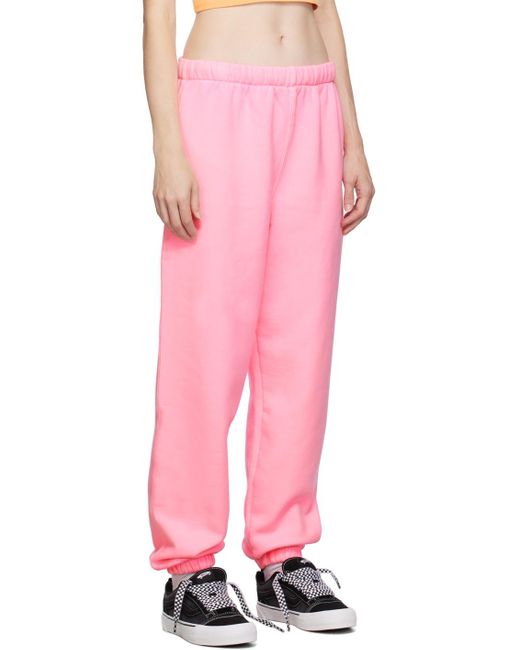 Pantalon de détente rose à taille et revers élastiques ERL en coloris Pink