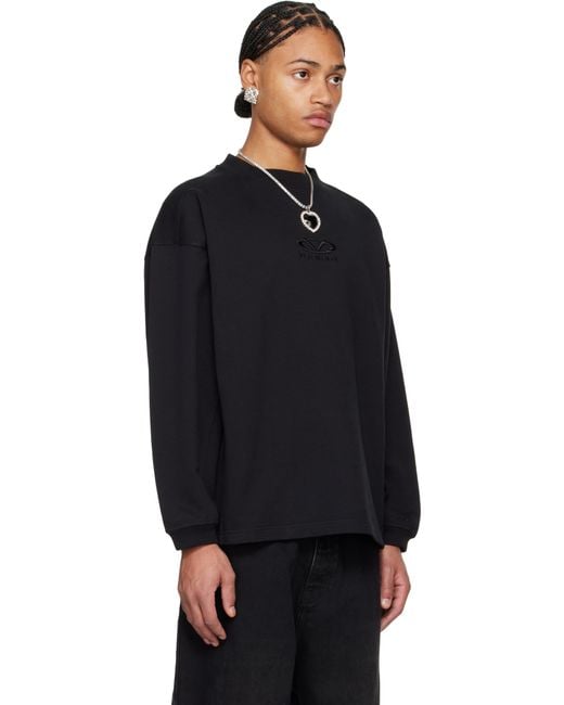 すぐ届く◆VETEMENTS ヴェトモン◆OVAL LOGO CROPPED CREWNECK VETEMENTS ヴェトモン SS25 OVAL LOGO CROPPED CREWNECK / BLK