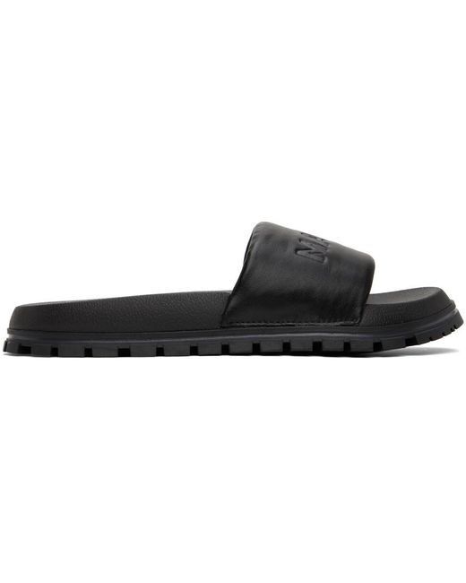 Marc Jacobs Black 'the Leather Slide' Sandals