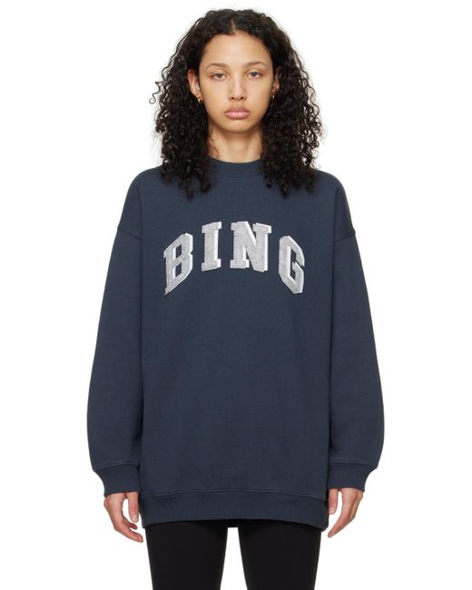 Anine Bing Blue Tyler 'bing' Sweatshirt