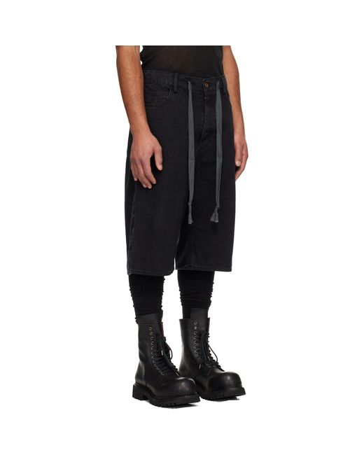 A Diciannoveventitre Black Oversized Jean Shorts for men