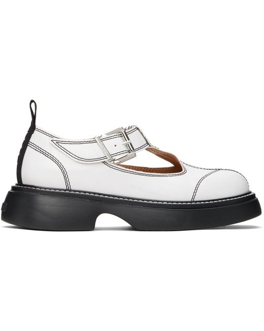 Ganni Black Everyday Buckle Mary Jane Loafers