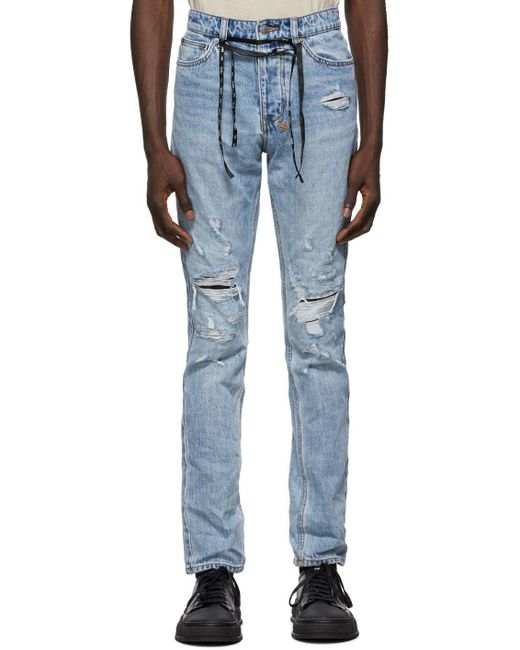 Ksubi Blue Chitch Distressed Jeans for men