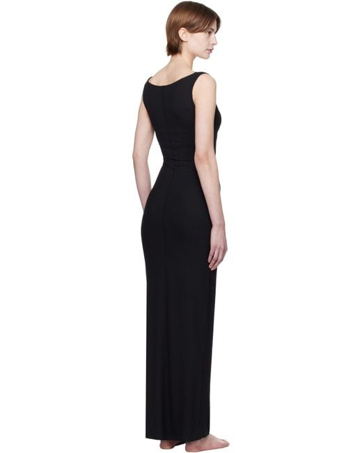 Skims Black Soft Lounge Lace Tank Maxi Dress