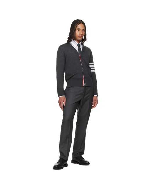 Thom Browne Black Merino Wool 4-Bar Classic Cardigan for men