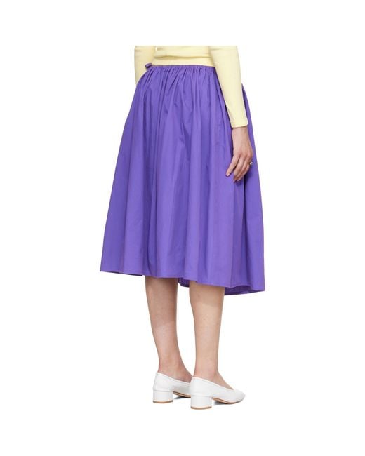 Brooke Callahan Purple Tie Midi Skirt