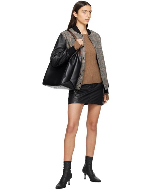 Rag & Bone Black Nora Faux-leather Miniskirt