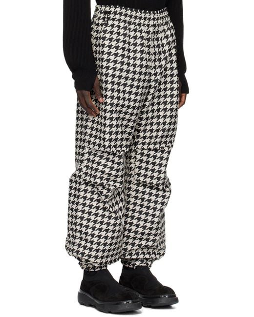 Burberry Black & White Houndstooth Trousers for men