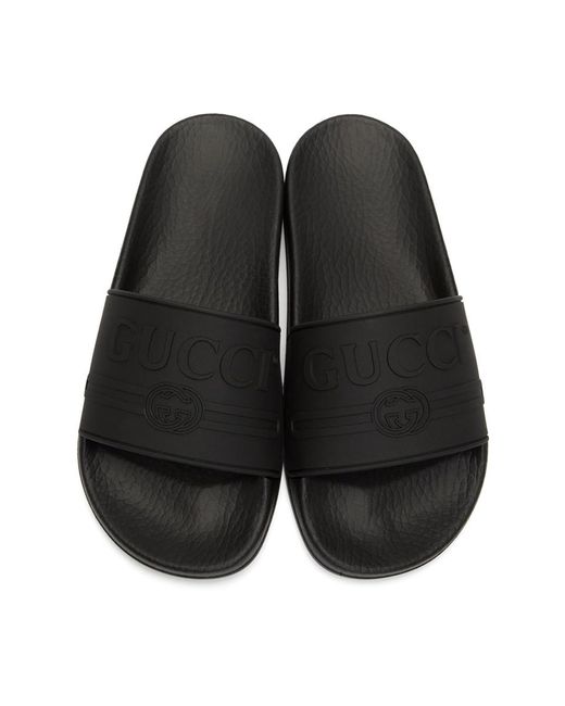 gucci pursuit slides black