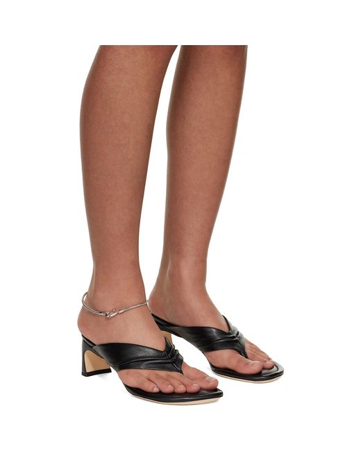 By Far Brown Dasha Nappa Leather Heeled Sandals