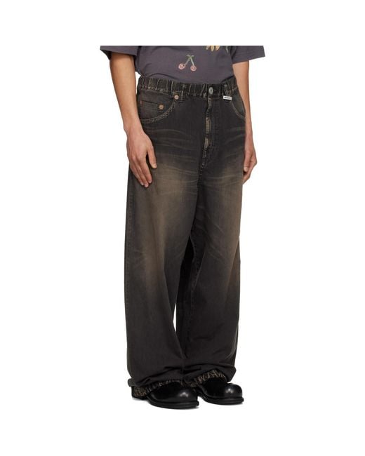 Maison Mihara Yasuhiro Black Light Wide Jeans for men