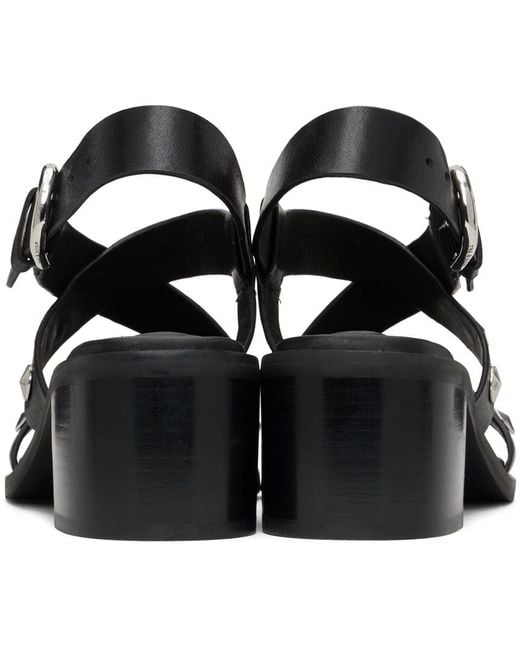 Rag & Bone Black Geo Stud Block Heeled Sandals
