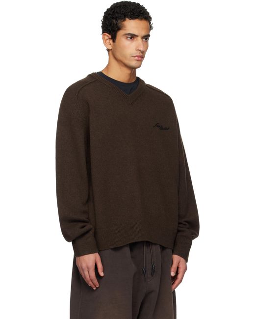 Acne Black Wool V-Neck Sweater for men