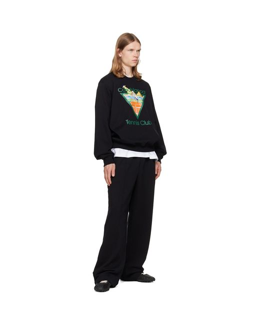 Casablanca Black Embroidered Classic Sweatpants for men
