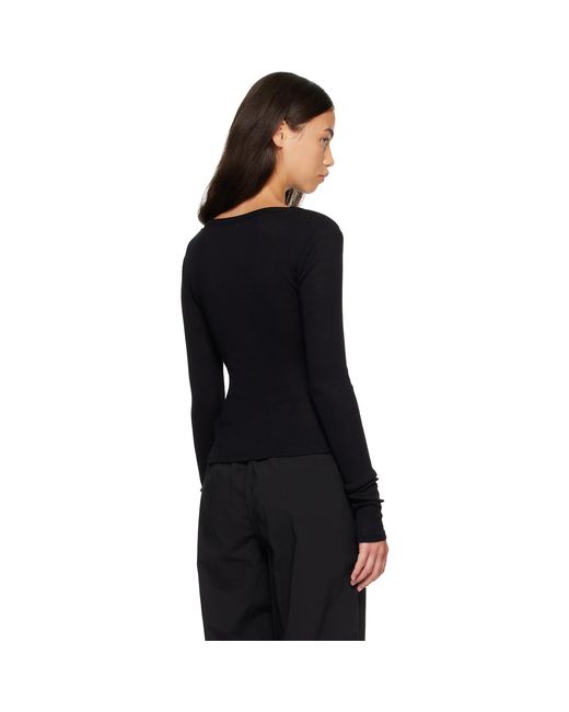 St. Agni Black Wool Long Sleeve Baby T-Shirt