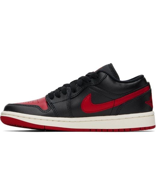 Nike Black & Red Air Jordan 1 Low Sneakers