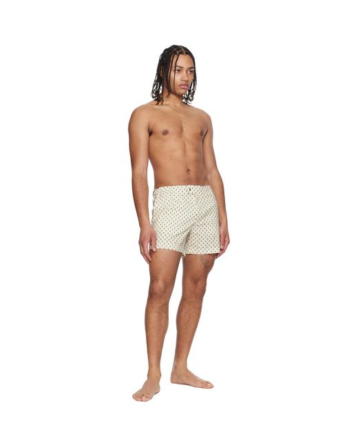 Tom Ford White Off- Paisley Print Nylon Swim Shorts for men