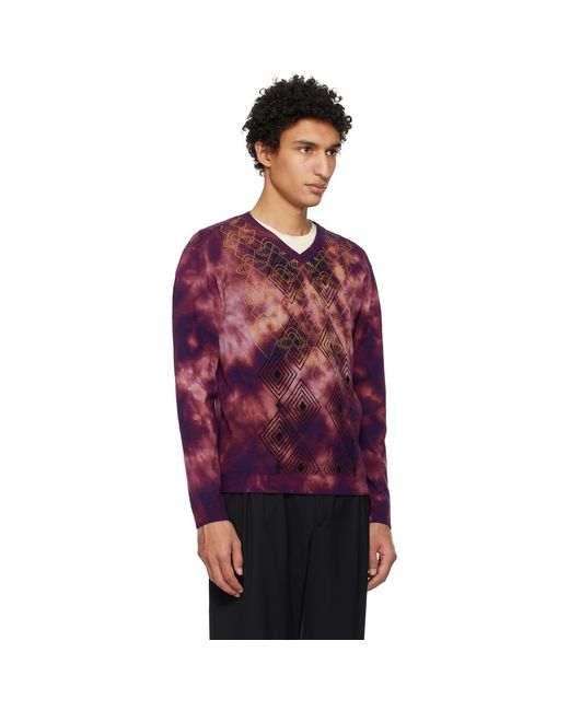 Kiko Kostadinov Red Hatha V-Neck Knit Sweater for men