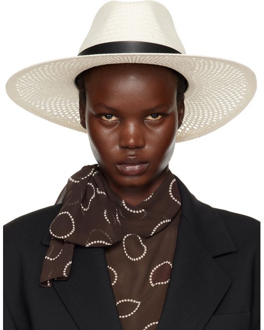 Max Mara ホワイト Sidney パナマハット Brown
