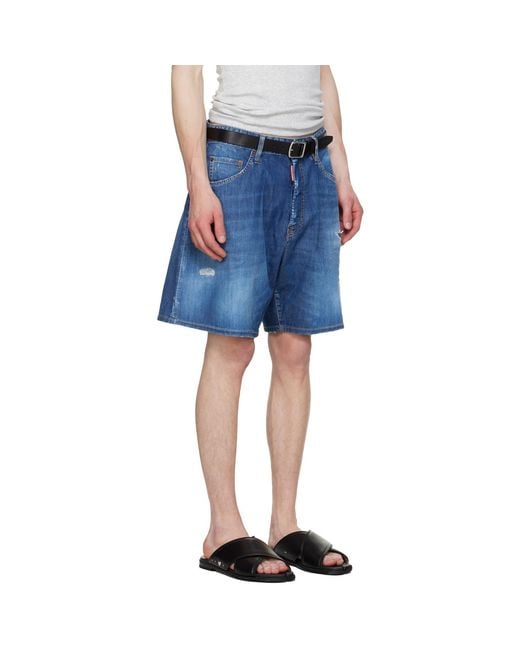 DSquared² Blue Medium Wash Denim Boxer Shorts for men