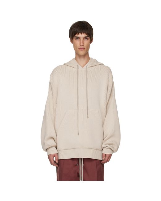 Rick Owens Natural Off- Concordians Hun Hoodie for men