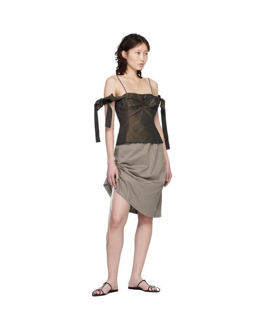 Renaissance Renaissance Multicolor Khaki Samantha Reversible Midi Skirt