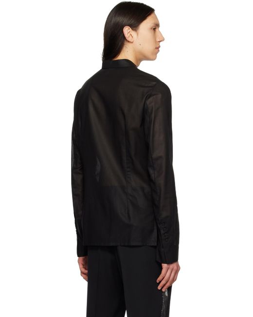 SAPIO Black Spread Collar Shirt for men