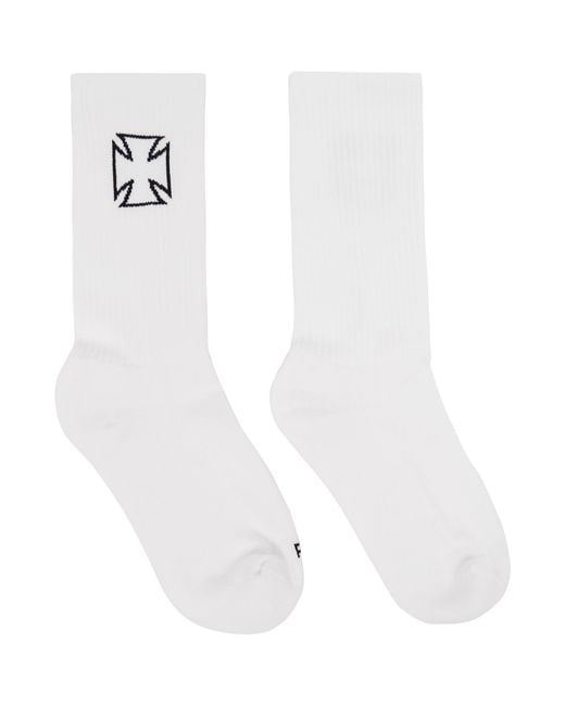 Vetements White Biker Cross Socks for men