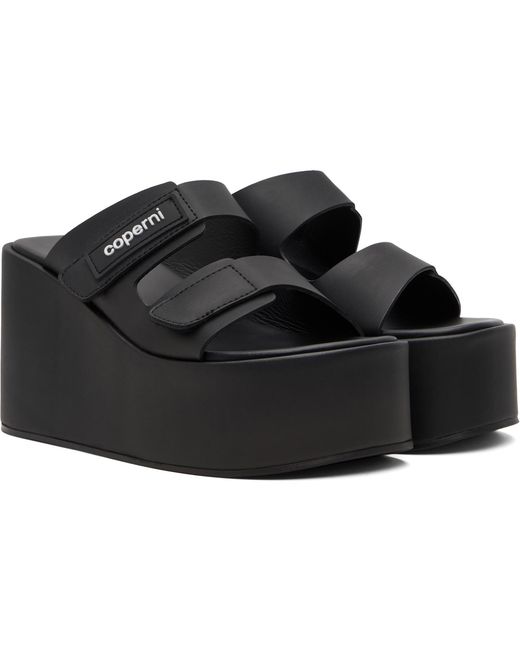 Coperni Black Patch Wedge Sandals