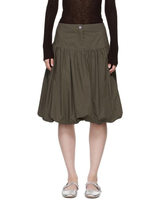 Paloma Wool Khaki Globo Midi Skirt in Black | Lyst UK