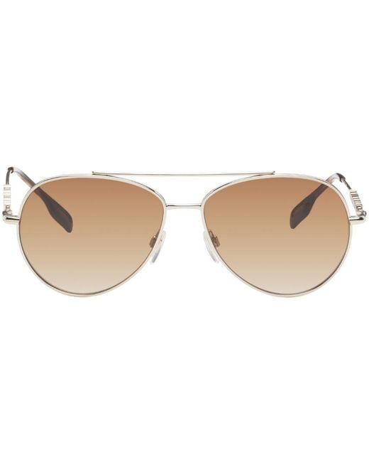 Burberry Black Gold Aviator Sunglasses for men