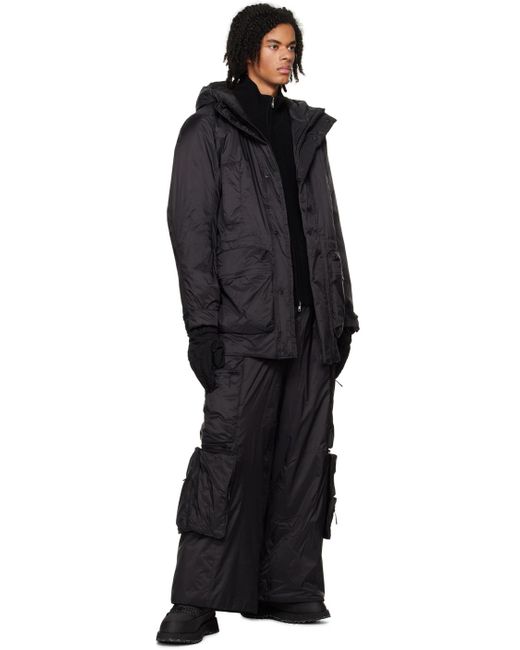 Rains Black Vardo Puffer Coat for men