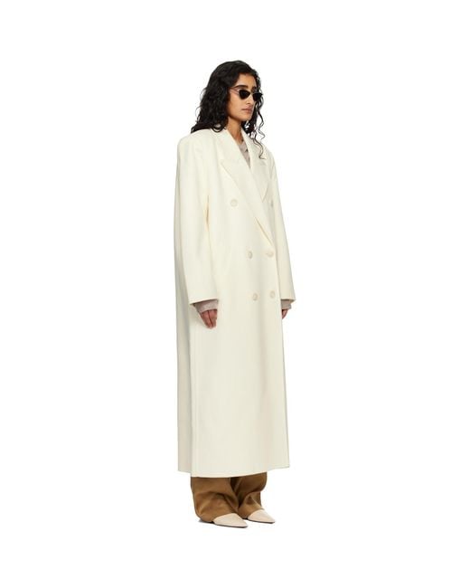 Frankie Shop Natural Off- Gaia Double Breasted Coat