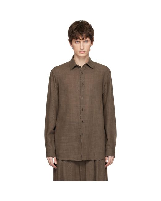 SOSHIOTSUKI Brown Manica Camicia Dress Shirt for men