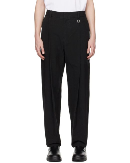 Wooyoungmi Black Pleated Trousers for men