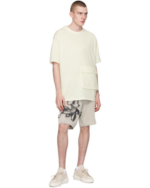 Y-3 Natural Off-white Graphic Shorts for men
