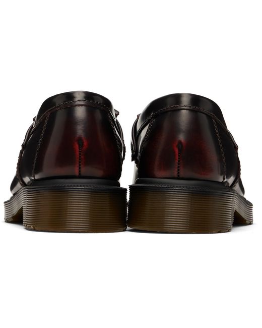 Dr. Martens Black Burgundy Adrian Arcadia Leather Tassel Loafers