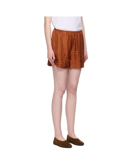 Totême  Multicolor Monogram Silk Pj Shorts