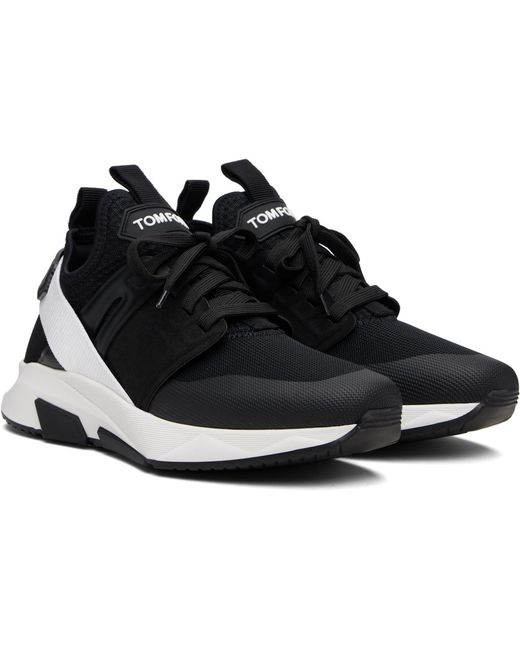 Tom Ford Black Neoprene Suede Jago Sneakers for men