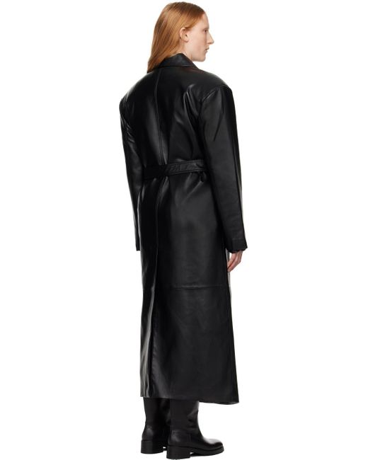 Frankie Shop Black Tina Faux-leather Trench Coat