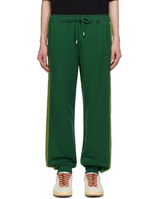 Lanvin Green Side Curb Sweatpants for men