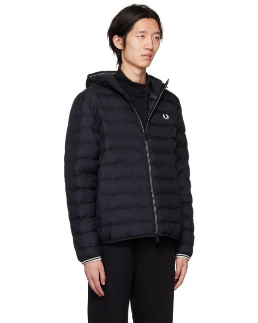 Fred Perry Quilted Jacket in Blue for Men | Lyst