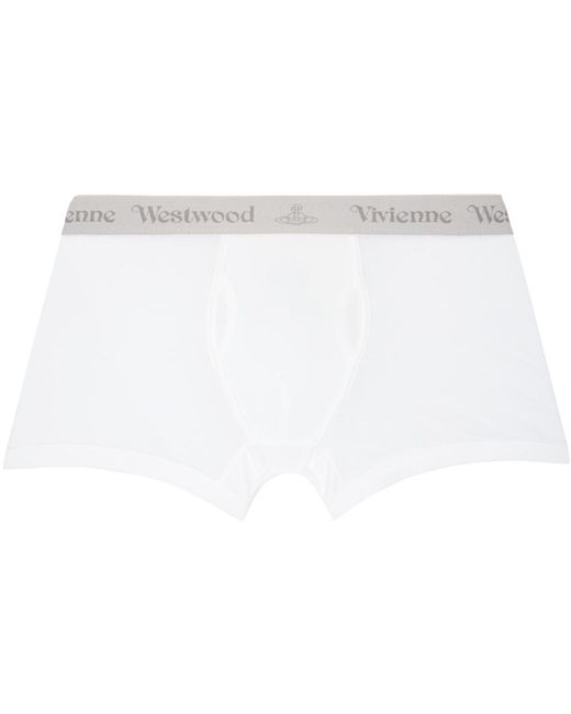 メンズ Vivienne Westwood ホワイト ボクサーブリーフ 2枚セット Black