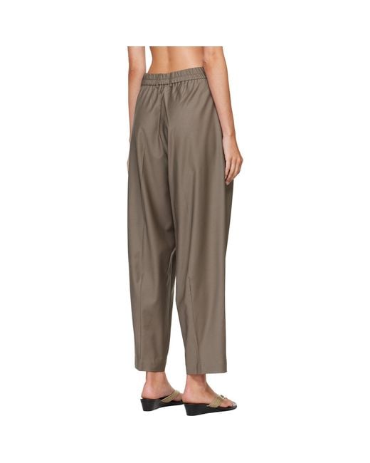 Cordera Brown Virgin Wool Masculine Barrel Trousers