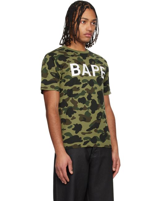 T-Shirt Vert À Motif Camouflage 1St Et À Logo À Pierres Du Rhin A Bathing Ape pour homme en coloris Green