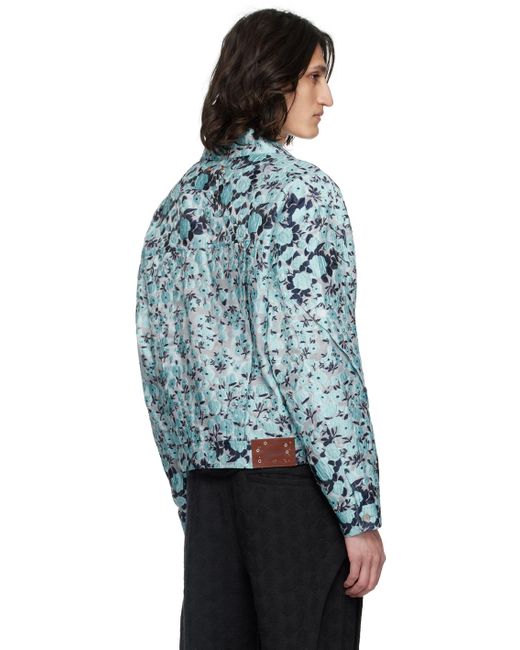 ANDERSSON BELL Blue Fabrian Flower Jacket for men
