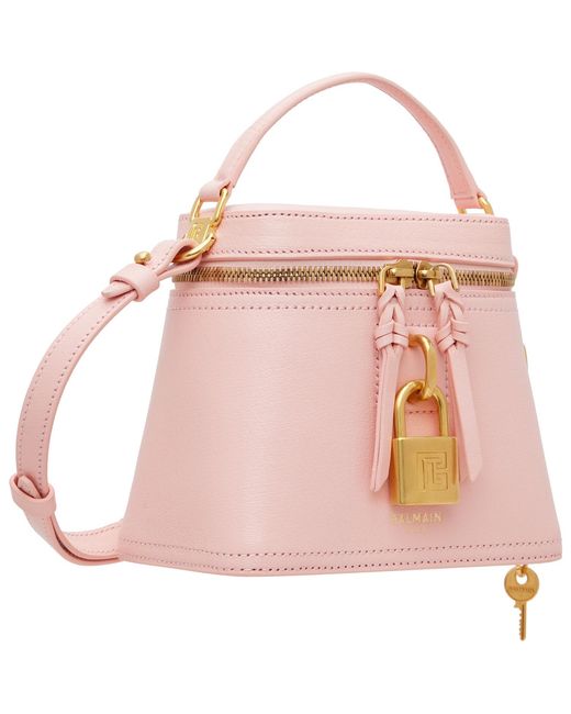 Balmain Pink Pulse Vanity Leather Bag